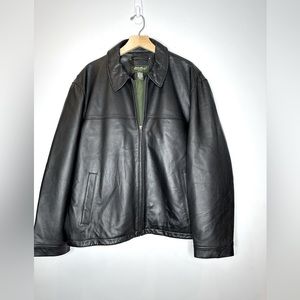 Eddie Bauer Men's Lined Leather Jacket in Black